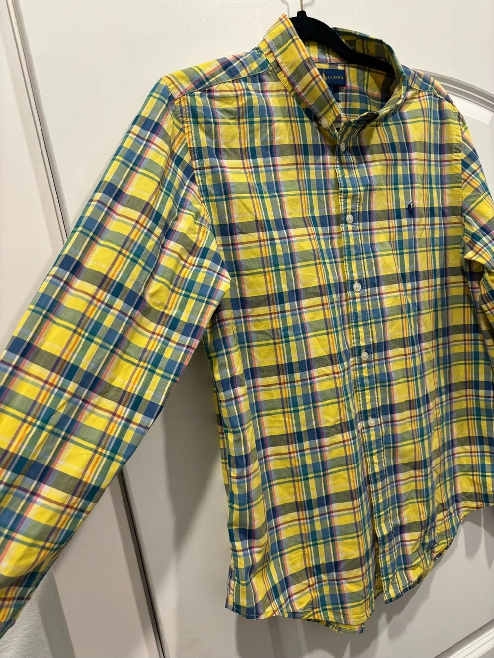 Ralph Lauren Yellow Plaid Button-Down Shirt - Boys